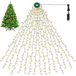 Arbre de No&euml;l LED Guirlande de lumi&egrave;res avec Anneau - 400 LEDs 2M Hauteur 16 Guirlandes Lumi&egrave;res pour arbre 90cm - 200cm - Neuf