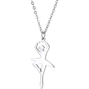 Kal-Collier À Breloques De Gymnastique Pour Femme En Acier Inoxydable Élégant Avec Pendentif En Forme De Gymnaste - Neuf