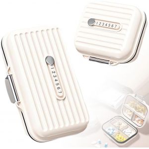 2 Pièces Pilulier Portable Voyage(Grand Et Petit-White) Boite Medicaments Voyage¿Travel Pill Organizer,Valise Medicaments Voyage Pour Le Voyage Et L'usage Quotidien,Etc. - Neuf