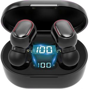 KAL-Écouteurs Bluetooth Sans Fil Intra-Auriculaires Avec Micro, 25 Heures D'Autonomie Avec Affichage Led, Stéréo Hi-Fi, Contrôle Des Touches, Pour Téléphone Portable, Tablette, Tv - Neuf
