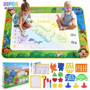ERYI-Tapis Dessin Enfant,120 * 90 Grand Tapis Magique Dessin Eau Réutilisable,Tapis De Dessin À L'Eau Pour Bébé Avec Jeu D'Outils De Peinture,Non Salissant,Jouets Éducatifs Pour Garçons Et Filles - Neuf