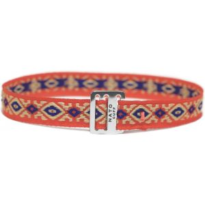 Kalanka-- Bracelet Ruban Ethnique 10mm - Fait Main En France Bijou Homme Ou Femme Ajustable - Neuf