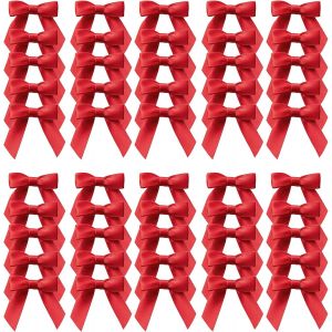 KAL-Noeuds Decoration, 50 Pièces Rouge Noeud Cadeau, Pour Decoration Voiture Mariage, Noeud Rubans Déco, Décoration De Noël Et De La Saint-Valentin - Neuf