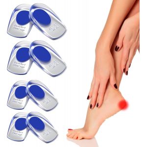 Kalanka-8 Pi&egrave;ces Talonnette Gel Pour Taille 35-40 Et 41-46, Talonnette Epine Calcaneenne En Silicone, Soulage Douleurs Pieds Semelle Talon, Talonette Pour Tendinite Et Fasciite Plantaire, Bleu - Neuf