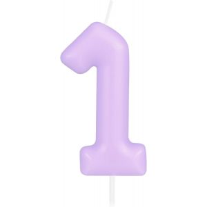Eryi-Bougie Macaron En Forme De Chiffre 1 U2013 Bougie D'anniversaire Pour Gâteau U2013 Bougies D'anniversaire Pour Fille Et Femme U2013 Bougies Pastel Douces Pour Gâteau D'anniversaire (Violet) - Neuf