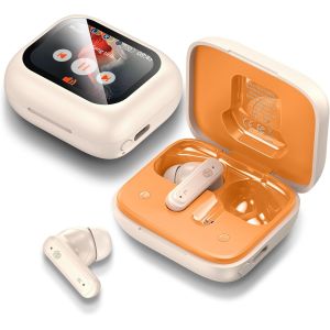 KAL-Écouteurs Bluetooth, Intra-Auriculaires, Sans Fil, Bluetooth 5.4, Avec Micro À Réduction Du Bruit Enc, Avec Écran Tactile Pour Iphone Et Android, Beige - Neuf