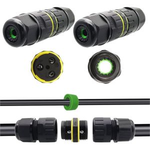 Connecteur &Eacute;tanche Bo&icirc;te/ 2 pcs IP68 Connecteur de c&acirc;ble &eacute;tanche/Connecteur de gaine externe/de c&acirc;ble max &Oslash;12 mm/Aux Intemp&eacute;ries C&acirc;ble de Raccordement Ext&eacute;rieur Douille (3 P&ocirc;les) - Neuf