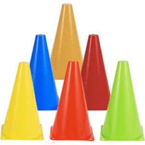 Acdsgd-12 Pcs C&ocirc;nes De Signalisation, 17,5cm C&ocirc;nes D'entra&icirc;nement | 6 Couleurs | Plot Sport, Plot Football Entrainement Pour Sport, Jeux, Barri&egrave;res De Football, Parcours Obstacles &Agrave; V&eacute;lo, Enfants, Chiens - Neuf