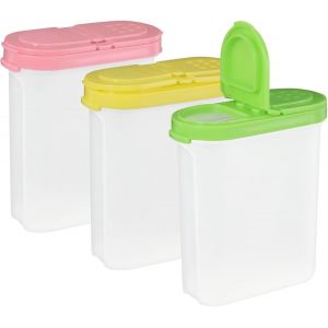 250 Ml Boîte Épices Avec Deux Ouvertures,3 Pièces Récipients De Stockage En Plastique Sans Bpa,Pp Bocaux À Épices Transparent Pot À Épices Bocaux À Épices Pour Les Épices Sel Sucre Poivre - Neuf