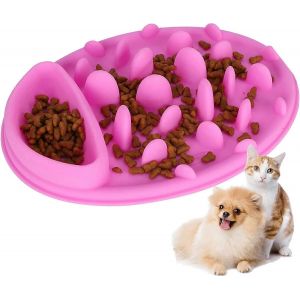 Bol Pour Chien À Alimentation Lente Bol Pour Chien En Silicone Antidérapant Bol Pour Chien À Alimentation Lente Pet Fun Feeder Bloat Stop Dog Food Bow - Neuf