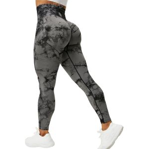 Legging Sans Couture Pour Femme - Taille Haute - Pantalon De Yoga Extensible - Effet Froiss&eacute; - Neuf
