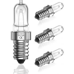 Sjzg-Ampoule Four E14 500 Degr&eacute;, Ampoule De Four E14 26w Dimmable Blanc Chaud 2700k Ampoule Pour Four E14 Ac 230v Pour Four &Agrave; Micro-Ondes, Hotte De Cuisine, Lampe &Agrave; Sel, R&eacute;frig&eacute;rateur, Pack De 4 - Neuf