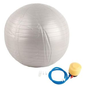 Ballon D'exercice En Pvc Gris Mat, 65 Cm, Id&eacute;al Pour Le Yoga Et L'entra&icirc;nement. Parfait Pour La Salle De Sport &Agrave; Domicile. - Neuf