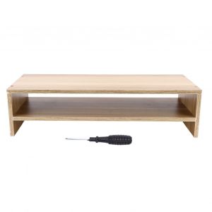 HJLIAN Support d'ecran en bois multifonction, double support de rangement pour ordinateur portable, TV, PC, imprimante - Neuf