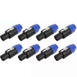 Paquet de 8 connecteurs d'adaptateur de câble audio 4 pôles de prise de haut-parleur audio compatible avec Speakon NL4FC NL4FX NLT4X - Neuf