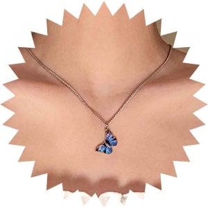 Kal-Collier Papillon Mauve En Acrylique Boho Collier Tour De Cou Papillon Mauve En &Eacute;mail Collier Pendentif Papillon Vintage En Argent Collier Cha&icirc;ne Papillon Minimaliste Bijoux Pour Femmes Et - Neuf