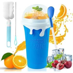 Slushie Maker Cup,Slush Ice Maker,Diy Squeeze Slush Ice Gobelet,Gobelet De Cong&eacute;lation Smoothie Tasse,Smoothie Presser La Bleu - Neuf