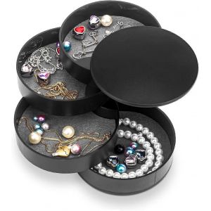 Organisateur De Bijoux,Petit Porte-Boucle D'oreille De Boîte À Bijoux Pour Femmes,Boîte De Rangement De Bijoux 4 Couches - Neuf