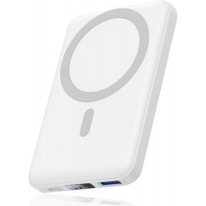 Hui-Batterie Externe 10000mah,Power Bank Magnétique Sans Fil Pd 22.5w Charge Rapide,Chargeur Portable Avec Led L'affichage,Compatible Avec Magsafe,Batterie Pour Iphone 16/15/14/13/12 Serie - Neuf