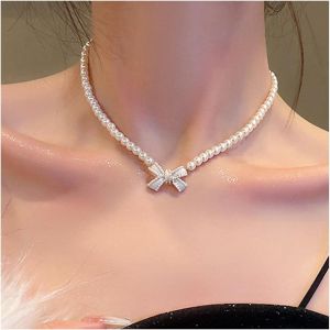 Kal-Collier Arc En Perles Vintage Collier Pendentif Arc Collier Chaîne Perle Imitation Perle Collier Ras Du Cou Bijoux Pour Femmes Et Filles - Neuf