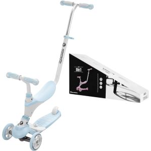 Ksfal-Draisienne Trottinette Enfant 1 À 5 Ans Tricycle Bébé Évolutif Modulable 5 En 1|Poussoir Réglable,Repose-Pieds,Siège,Guidon Réglable-Bleue - Neuf