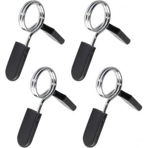 Lot De 4 Boucles D'haltère, Écrou Hexagonal Avec Anneau, Collier D'écrou Hexagonal, Verrouillage D'haltère À Ressort, Pince Pour Barre D'haltérophilie, Accessoires D'haltères (Noir[Ela710156] - Neuf