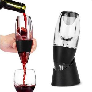 Aérateur Et Carafe À Vin, Noir, Avec Support, Pour Vin Rouge, Ensemble De Vin, Vin Blanc, Vin Rouge, Décanteur Rapide, Vin Magique, Dégrisant, Service De Versement De Vin - Neuf
