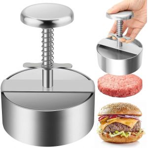 presse à hamburger,presse à hamburger en acier inoxydable 304,presse à hamburger de steak haché réglable,facile à utiliser, - Neuf