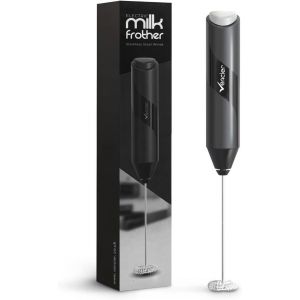 LETNERNY-Mousseur À Lait Portable - Fouet Électrique En Acier Inoxydable - Portable - Mousseur À Piles Pour Latte, Matcha Et Shakes - Ergonomique, Compact Et Facile À Nettoyer (Piles Non Incluses - Neuf