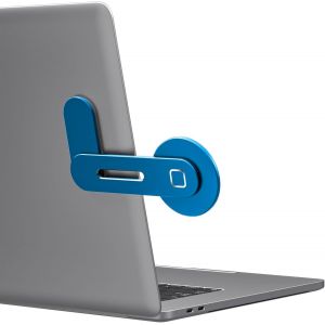 Support Magnétique pour Ordinateur Portable, Support Latéral Réglable pour écran de Téléphone pour iPhone 15 Pro Max /14 Plus/13/12/16, d'extension Pliable pour Ordinateur, Bleu - Neuf