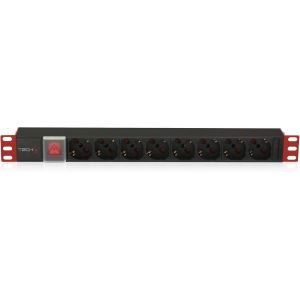 Multiprise 8 postes de Rack 19" Connecteur C14 avec Interrupteur 1 HE 1HE I-Case STRIP-81V - Neuf
