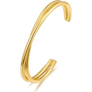 Bracelet En Or Exquis Pour Femme, Bracelet Fin Et Ouvert, Empilable, Bracelet Simple, Flexible Et R¿¿Glable - Neuf