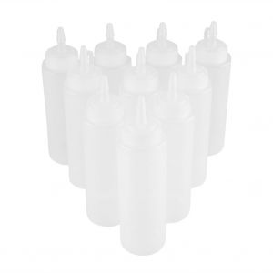 Hjlian Distributeur De Condiments En Plastique 240 Ml, Lot De 10 Pieces, Pour Sauce, Huile, Creme, Vinaigre (Blanc) - Neuf