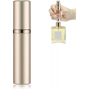 Bouteille Vaporisateur de Parfum Rechargeable,5ML Mini Atomiseur Parfum,Voyage Bouteille Vaporisateur Portable,Vaporisateur Vide de Sac Rechargeable,Spray Flacon de Parfum (Champagne) - Neuf
