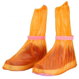 1paire Femmes Hommes R&eacute;utilisable Imperm&eacute;able Chaussures Couverture Anti-D&eacute;rapant Sur Chaussures (Orange S) - Neuf