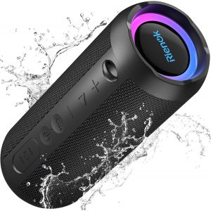 MEVRONISSHOP-Enceinte Portable Bluetooth aux Basses Renforc&eacute;es, 30H, Bluetooth 5.3, 30W Enceinte Puissante, IPX7, AUX, TF Carte, pour F&ecirc;tes/Voyage/Ext&eacute;rieur, Noir - Neuf