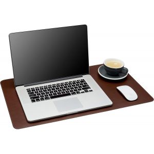 lbgwp60-SousMain De Bureau, Sous-Main De Bureau, Taille Moyenne 61 X 35,6 Cm, Marron Foncé, Tapis Pour Dessus De Bureaux, Prêt À Offrir En Cuir Synthétique, (Deskpad-Br-Med) - Neuf