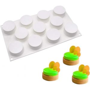 Kalanka-Moule De G&acirc;teau Mousse, Moulessilicone G&acirc;teaux 3d Pour Glace Chocolat P&acirc;tisserie Dessert, 11 Trous Forme De Cylindre-Kalanka - Neuf