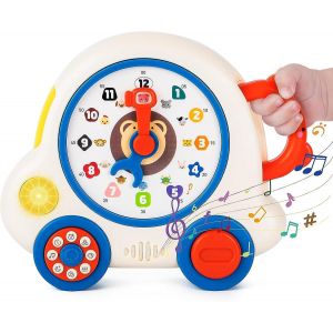 Jouets Pour B&eacute;b&eacute; De 12 &Agrave; 18 Mois Et Plus, Jouets Musicaux D'apprentissage Pr&eacute;coce, Jouet D'horloge P&eacute;dagogique Pour Gar&ccedil;ons Et Filles De 1, 2 Et 3 Ans, Jouets Sonores &Eacute;ducatifs Avec Lumi&egrave;re, Cadeau D'anniversaire - Neuf