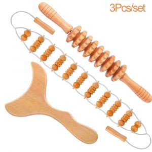 Outils De Massage Thérapeutique En Bois,Kit Maderoterapia,Anciers De Rouleau De Massage En Bois Et Ulde Rouleau De Masseur De Dos Pour La Saillie Du Corps - Type 3pcs - Neuf
