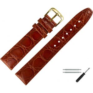 Kal-Bracelet De Montre 16mm Cuir Croco (Caïman) Gaufrage Avec Couture - Kit De Montage D'outils 52916 - Neuf