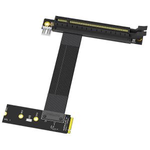 Cable d'extension graphique adaptateur M.2 NVME vers PCIE X16, cable d'extension 90 degres PCI Express 3.0 16X vers - Neuf