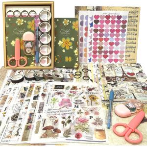 1826pcs Kit D'accessoires De Scrapbooking Autocollant Vintage Scrapbooking Voyage Bullet Journal Accessoire Avec A6 Carnet Autocollants D&eacute;coratifs Papier Washi Sticker Cadeau Diy Album Journaling - Neuf