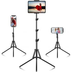 acdsgd-Tr&eacute;pied pour iPad, Hauteur r&eacute;glable et Support au Sol avec Rotation &agrave; 360&deg; pour tablettes et Smartphones de 4,5 &agrave; 12,9 Pouces - Neuf