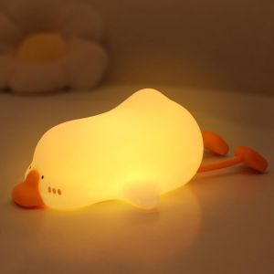 Veilleuse Bébé, Veilleuse Enfant Chambre Salon, Led Lampe De Chevet Dimmable, Usb Rechargeable Lampe Veilleuse Avec Minuteur, Veilleuse En Silicone, Veilleuse Deco Chambre Bebe (Canard) - Neuf