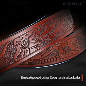 Tzf-Ceinture De Cowboy Cowgirl Pour Hommes Et Femmes, Ceinture En Cuir Gaufrée Western Country Bull Bull Pour Jeans - Neuf