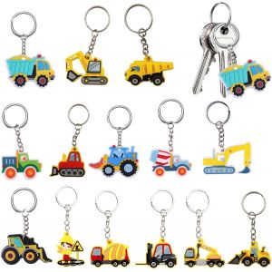 Kal-14 Pi&egrave;ces Porte-Cl&eacute;s De Tracteur,Jeu De Cl&eacute;s De Machines De Construction, Chantier De Construction, Porte-Cl&eacute;s De V&eacute;hicules De Construction, Porte-Cl&eacute;s De Jouet D'excavatrice, Pour Pendentif D&eacute;co - Neuf