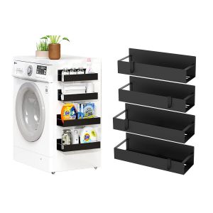 Lot De 4 Organisateurs Magn&eacute;tiques &Agrave; &Eacute;pices Avec Crochets Pour R&eacute;frig&eacute;rateur Et Four - Neuf