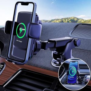 CMJAAGUR-15W Qi Chargeur Induction Voiture, Technologie De Positionnement Sans Bobine, Porte Téléphone Portable De Sortie D'Air, Chargeur Sans Fil Voiture Pour Iphone, Samsung, Lg, Xiaomi Et[M2170] - Neuf