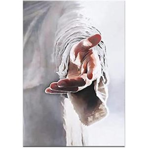 Eryi-Jesus Toile Murale Chrétienne Avec Inscription « Give Me Your Hand »,Impression Religieuse,Style Nordique,Décoration D'intérieur Pour Chambre À Coucher, Salon, Bureau, Sans Cadre, Toile Uniqueme - Neuf